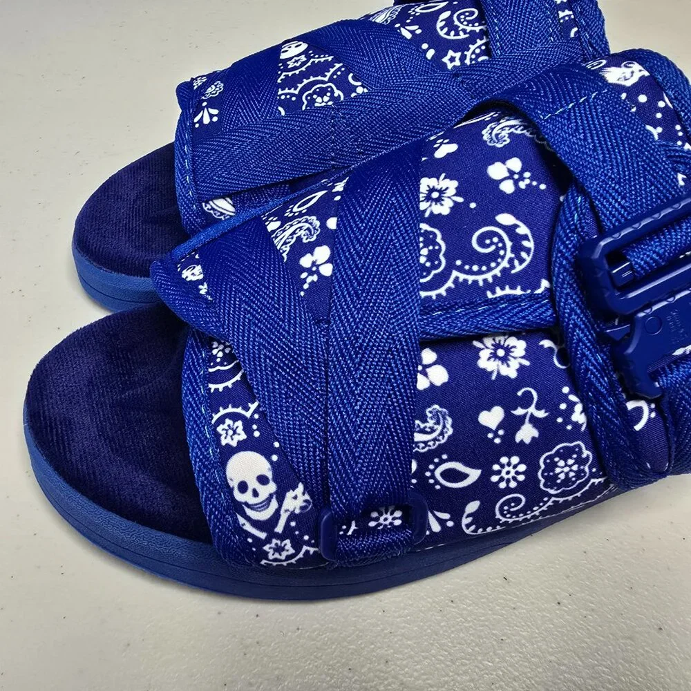 DRACO Slides Mens Shoes Size 10.5, 11, 11.5 Blue Sandals Bandana + Bag NEW